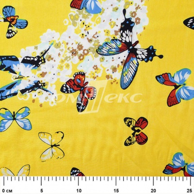 Плательная ткань "Софи" 7.2, 75 гр/м2, шир.150 см, принт бабочки - купить в Санкт-Петербурге. Цена 241.49 руб.
