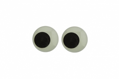 Глазки для игрушек, круглые, с бегающими зрачками, 10 мм/упак.50+/-2 шт, цв. -черно-белые - купить в Санкт-Петербурге. Цена: 35.20 руб.