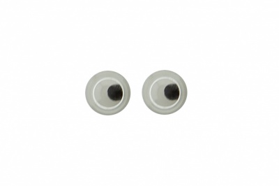 Глазки для игрушек, круглые, с бегающими зрачками, 6 мм/упак.100+/-5 шт, цв. -черно-белые - купить в Санкт-Петербурге. Цена: 30.13 руб.