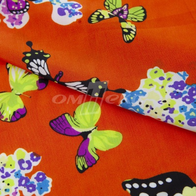 Плательная ткань "Софи" 7.1, 75 гр/м2, шир.150 см, принт бабочки - купить в Санкт-Петербурге. Цена 241.49 руб.