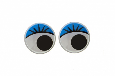 Глазки для игрушек, круглые, с бегающими зрачками, 12 мм/упак.50+/-2 шт, цв. -синий - купить в Санкт-Петербурге. Цена: 95.04 руб.
