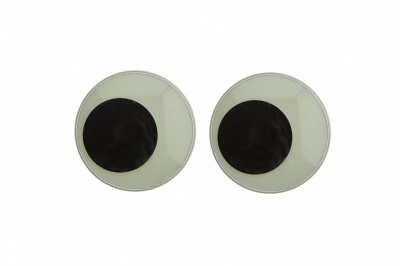 Глазки для игрушек, круглые, с бегающими зрачками, 40 мм/упак.20+/-2 шт, цв. -черно-белые - купить в Санкт-Петербурге. Цена: 158.73 руб.