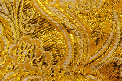 Ткань костюмная жаккард №12, 140 гр/м2, шир.150см, цвет жёлтый - купить в Санкт-Петербурге. Цена 383.29 руб.