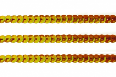 Пайетки "ОмТекс" на нитях, CREAM, 6 мм С / упак.73+/-1м, цв. 88 - оранжевый - купить в Санкт-Петербурге. Цена: 303.61 руб.