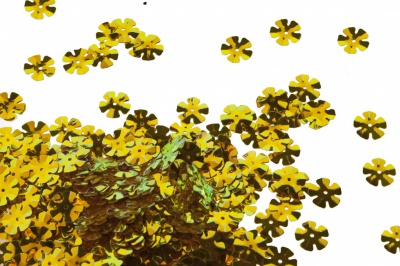 Пайетки "ОмТекс" россыпью,DOUBLE SIDED GOLD,цветок 14 мм/упак.50 гр, цв. 0460-золото - купить в Санкт-Петербурге. Цена: 80.12 руб.