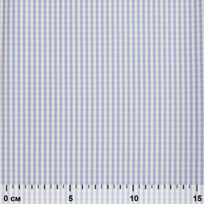 Ткань сорочечная Клетка Виши, 115 г/м2, 58% пэ,42% хл, шир.150 см, цв.2-голубой, (арт.111) - купить в Санкт-Петербурге. Цена 309.82 руб.