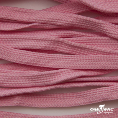 Шнур плетеный (плоский) d-12 мм, (уп.90+/-1м), 100% полиэстер, цв.256 - розовый - купить в Санкт-Петербурге. Цена: 8.62 руб.