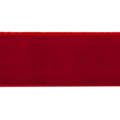 Лента бархатная нейлон, шир.25 мм, (упак. 45,7м), цв.45-красный - купить в Санкт-Петербурге. Цена: 981.09 руб.