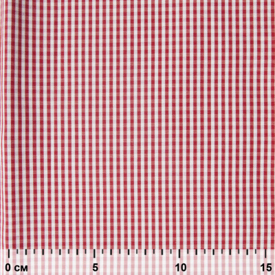 Ткань сорочечная Клетка Виши, 115 г/м2, 58% пэ,42% хл, шир.150 см, цв.5-красный, (арт.111) - купить в Санкт-Петербурге. Цена 306.69 руб.