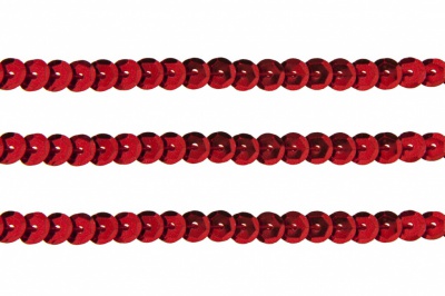 Пайетки "ОмТекс" на нитях, SILVER-BASE, 6 мм С / упак.73+/-1м, цв. 3 - красный - купить в Санкт-Петербурге. Цена: 468.37 руб.