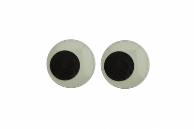 Глазки для игрушек, круглые, с бегающими зрачками, 18 мм/упак.20+/-2 шт, цв. -черно-белые - купить в Санкт-Петербурге. Цена: 25.66 руб.