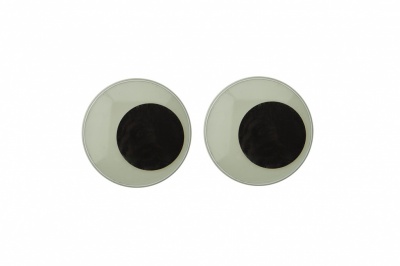 Глазки для игрушек, круглые, с бегающими зрачками, 24 мм/упак.50+/-2 шт, цв. -черно-белые - купить в Санкт-Петербурге. Цена: 60.93 руб.