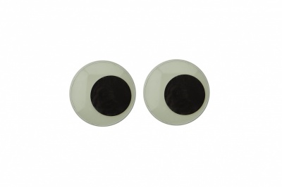 Глазки для игрушек, круглые, с бегающими зрачками, 15 мм/упак.50+/-2 шт, цв. -черно-белые - купить в Санкт-Петербурге. Цена: 46.92 руб.
