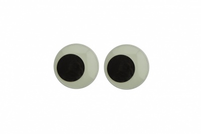 Глазки для игрушек, круглые, с бегающими зрачками, 12 мм/упак.50+/-2 шт, цв. -черно-белые - купить в Санкт-Петербурге. Цена: 38.32 руб.