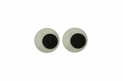 Глазки для игрушек, круглые, с бегающими зрачками, 8 мм/упак.100+/-2 шт, цв. -черно-белые - купить в Санкт-Петербурге. Цена: 28.86 руб.