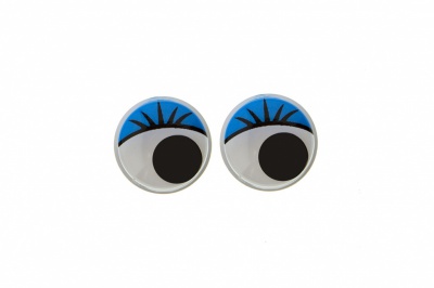 Глазки для игрушек, круглые, с бегающими зрачками, 8 мм/упак.50+/-2 шт, цв. -синий - купить в Санкт-Петербурге. Цена: 59.66 руб.