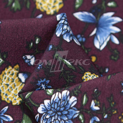 Плательная ткань "Фламенко" 4.1, 80 гр/м2, шир.150 см, принт растительный - купить в Санкт-Петербурге. Цена 259.21 руб.